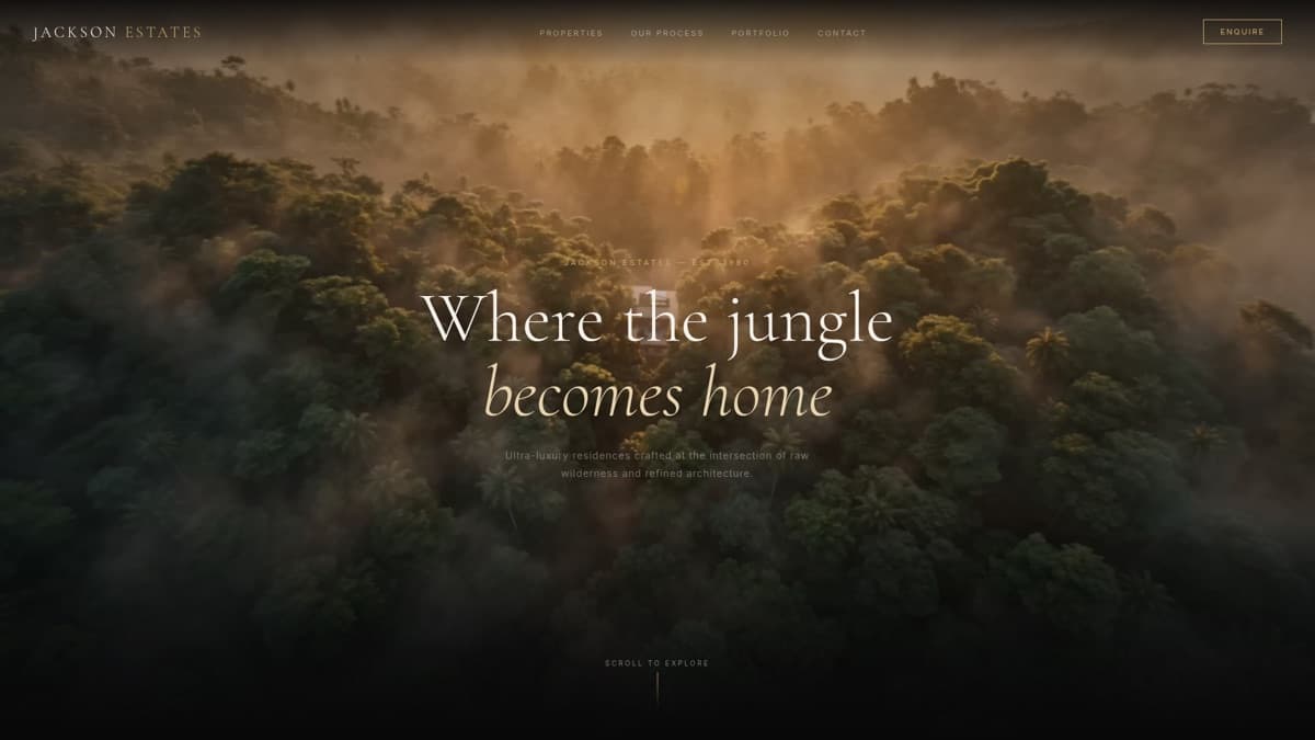 Jackson Estates — luxury real estate website built by Cavora Systems